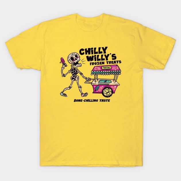 Chilly Willy's Frozen Treats // Funny Day of the Dead Sugar Skull T-Shirt by SLAG_Creative